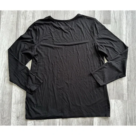 Chicos The Ultimate Tee Women's Size Large Black Long Sleeve T-Shirt Stretch‎ - Picture 9 of 9